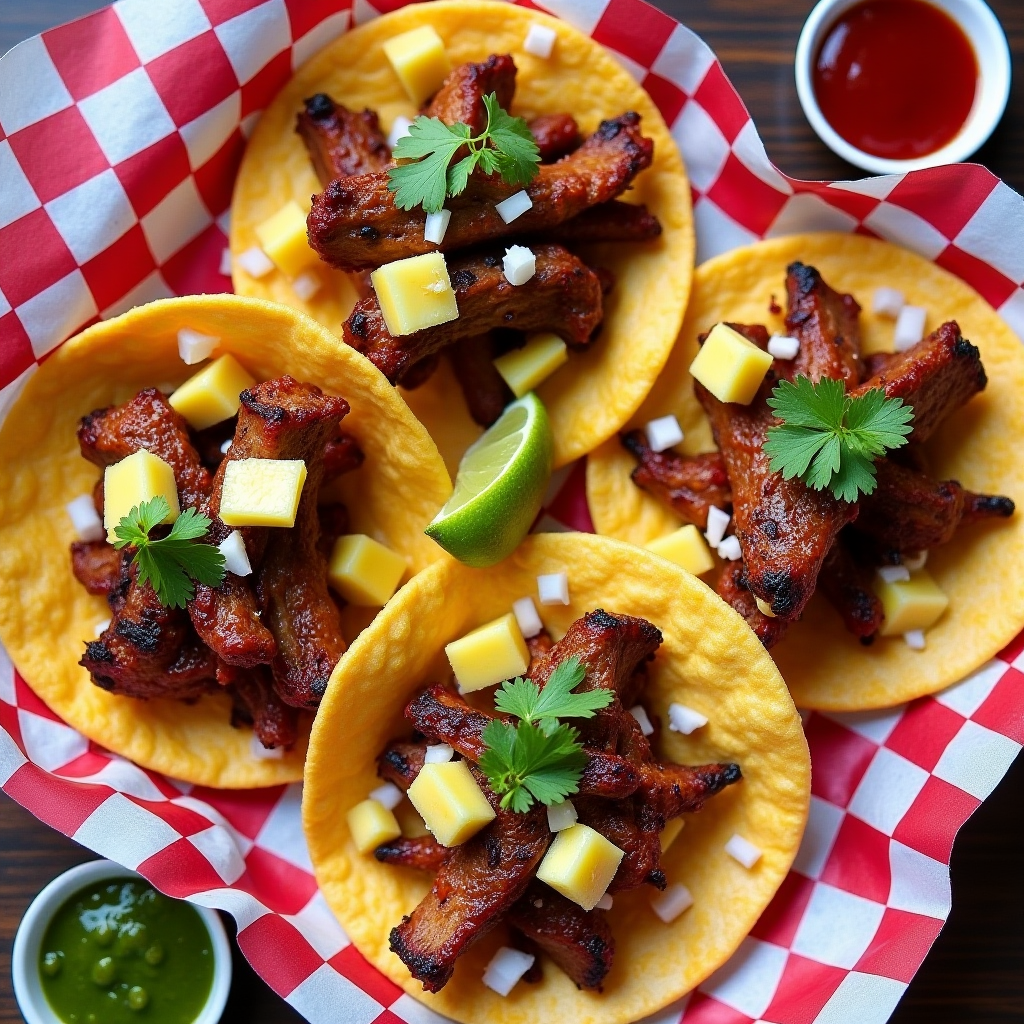 Taco Al Pastor Overhead
