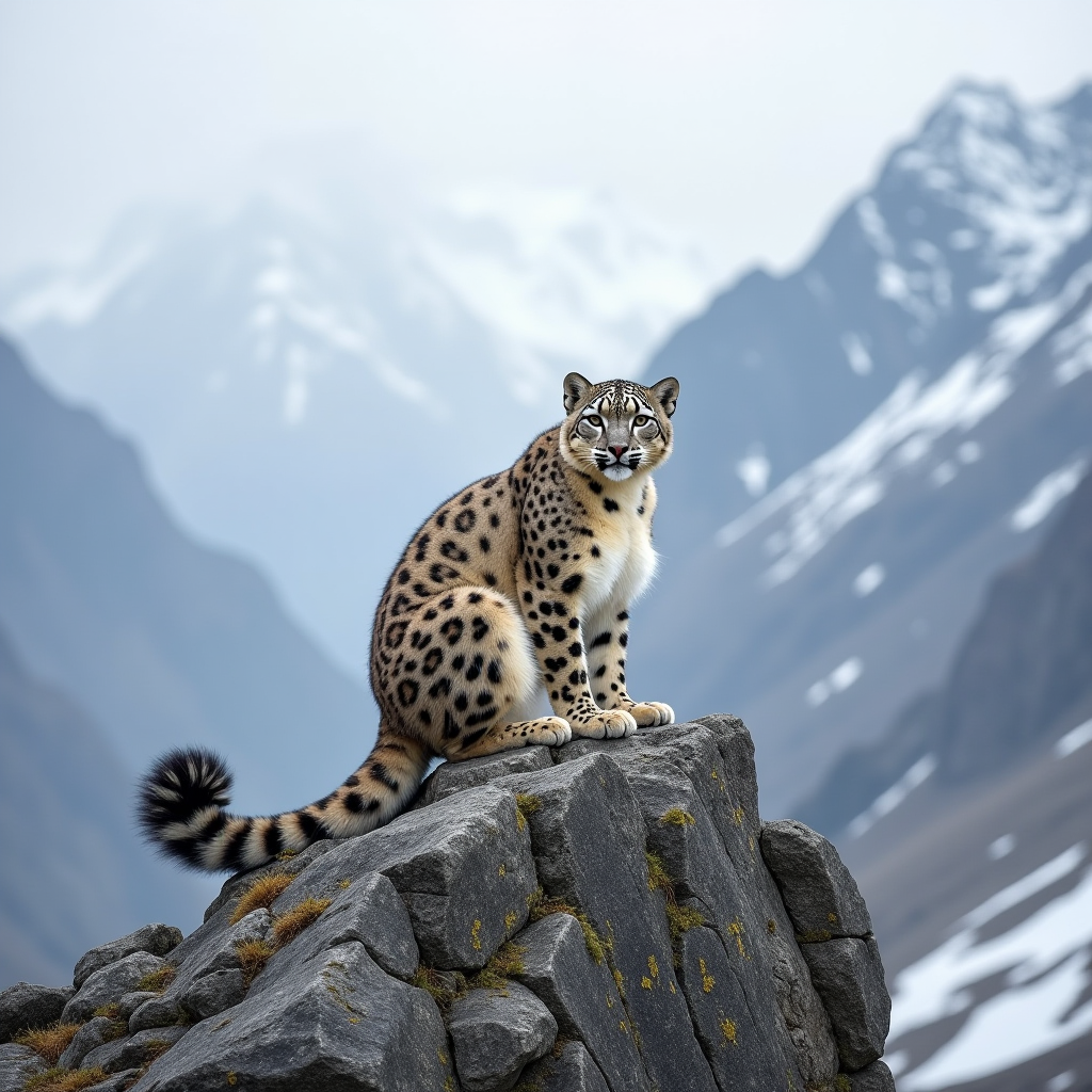 Snow Leopard Rocky Himalayas