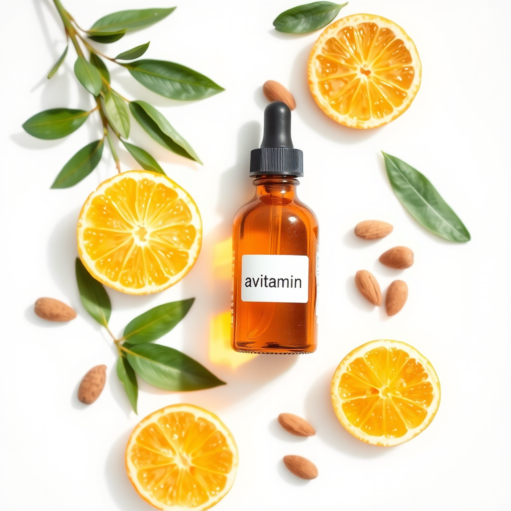 Vitamin Bottle Flat Lay