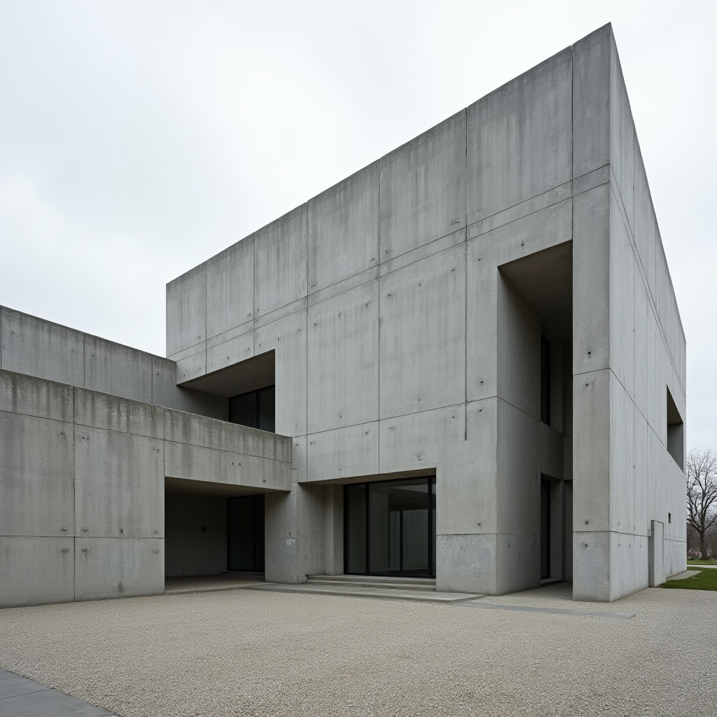 Brutalist Concrete Block Building