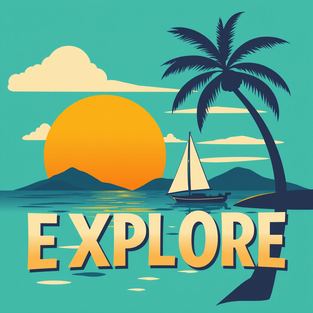 Summer Travel Poster Retro Style