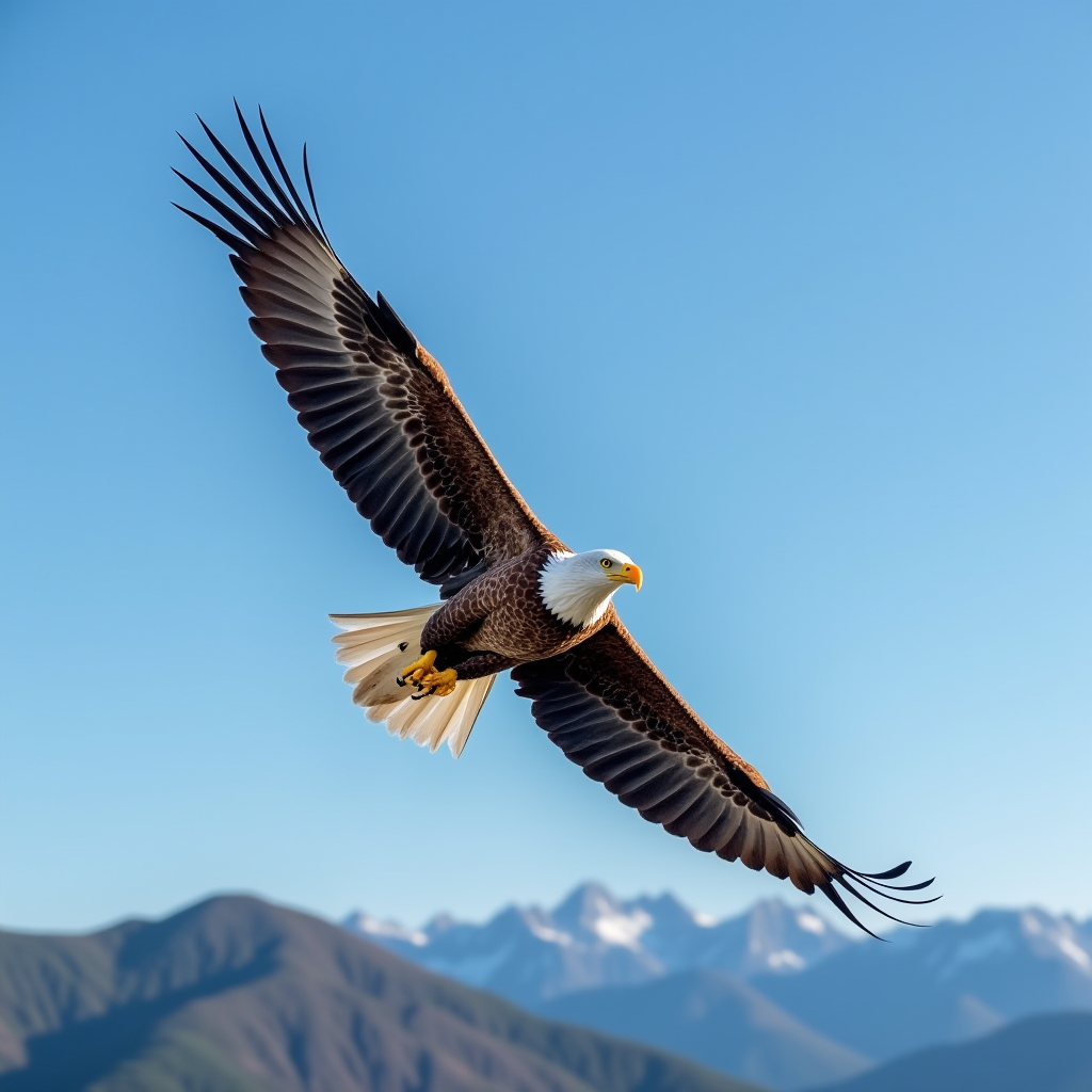 Bald Eagle in Flight Close-Up