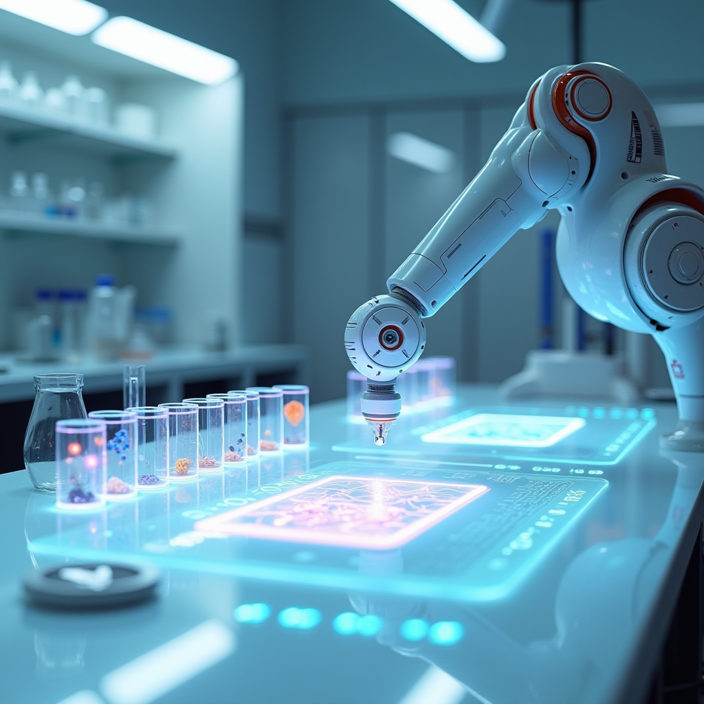 Futuristic Research Laboratory Bench