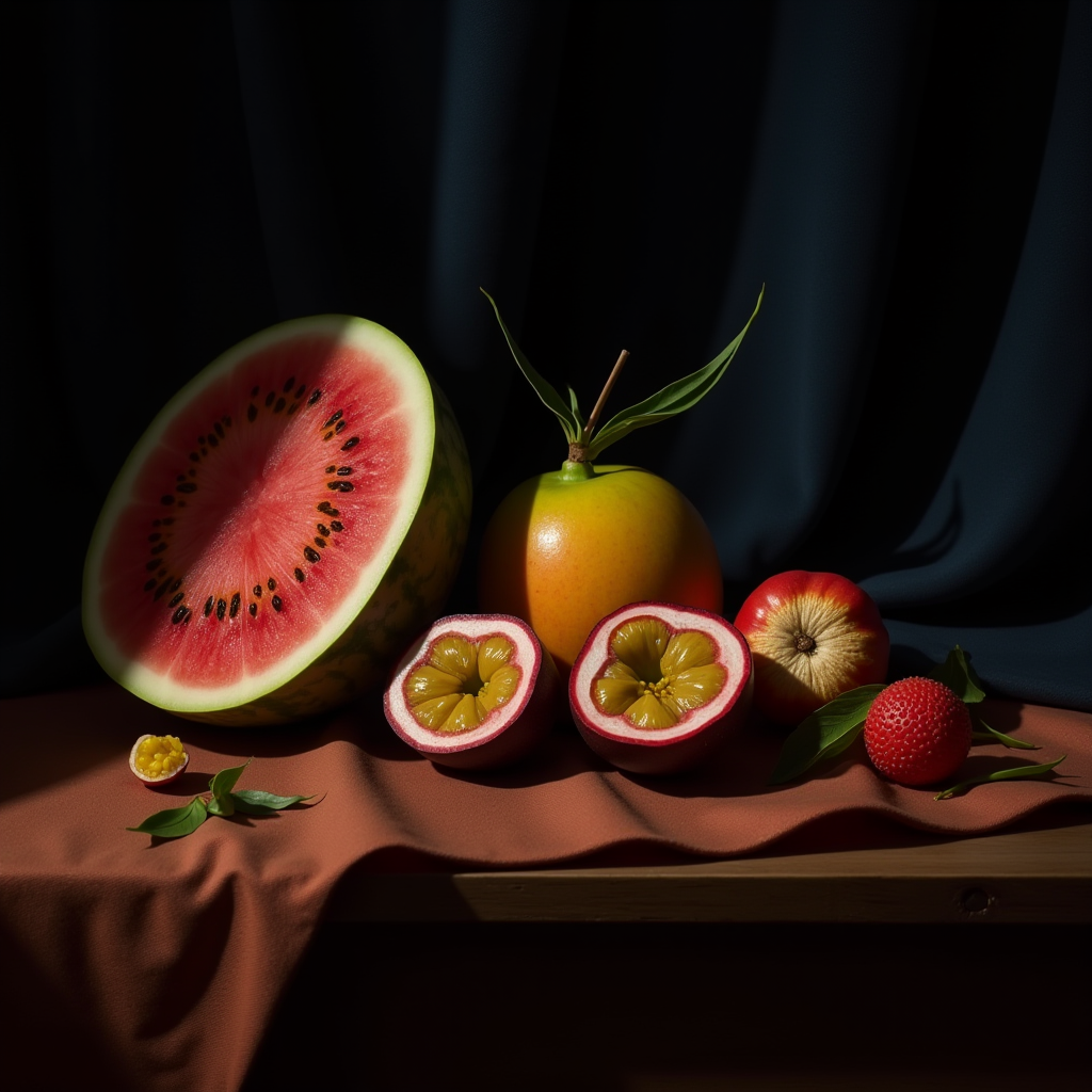 Summer Still Life with Tropical Fruit