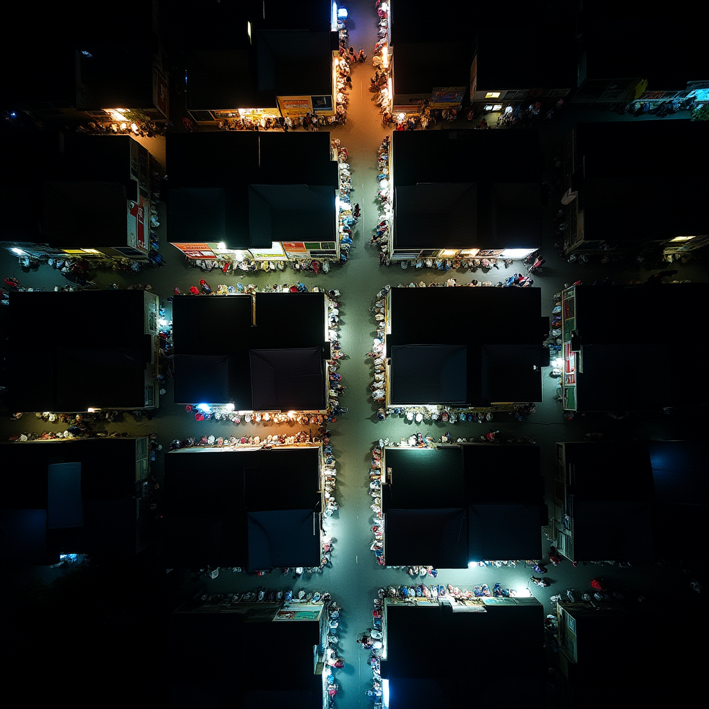 Night Market Southeast Asia Overhead