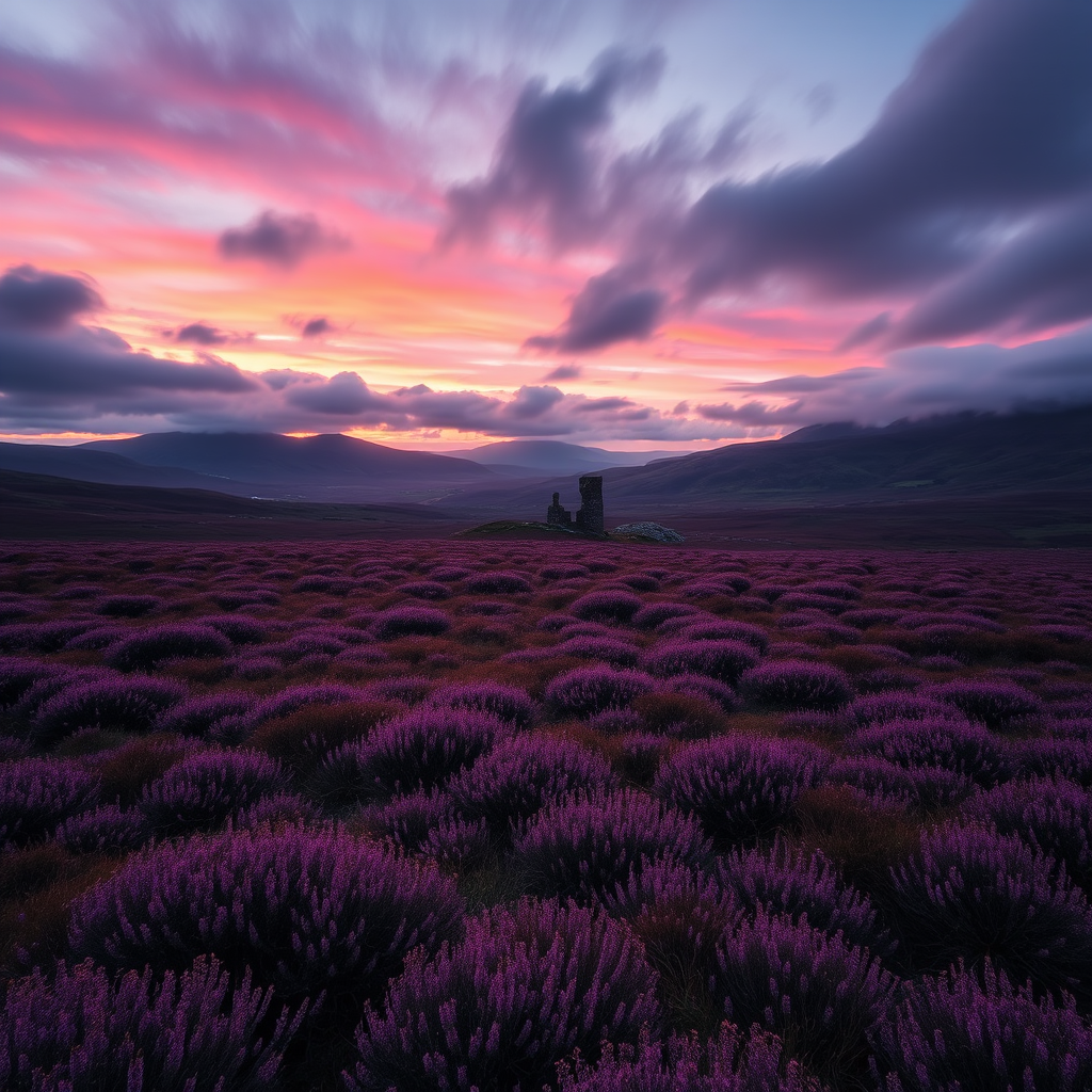 Scottish Highland Moorland at Dusk