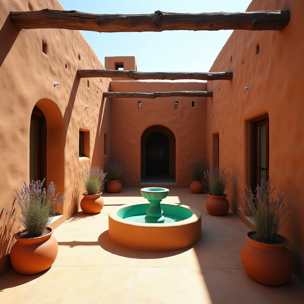 Desert Adobe Courtyard House