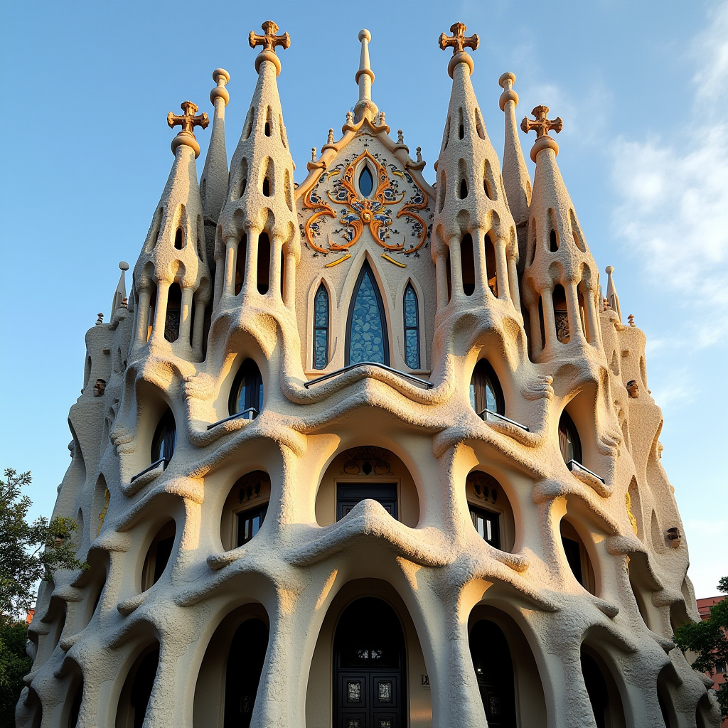 Gaudí-Inspired Organic Stone Facade