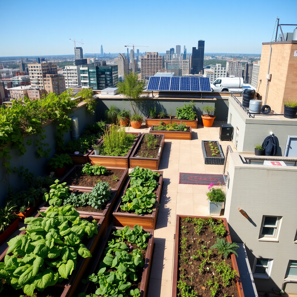 Urban Rooftop Garden View
