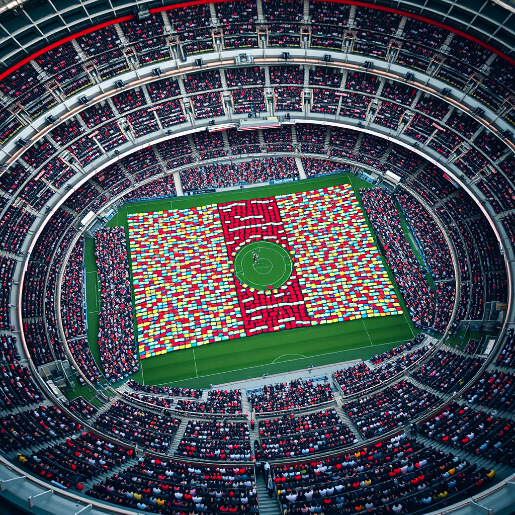 Stadium Card Display Crowd Mosaic