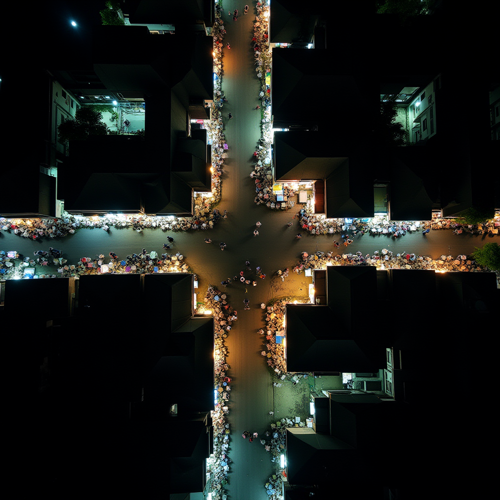 Night Market Southeast Asia Overhead