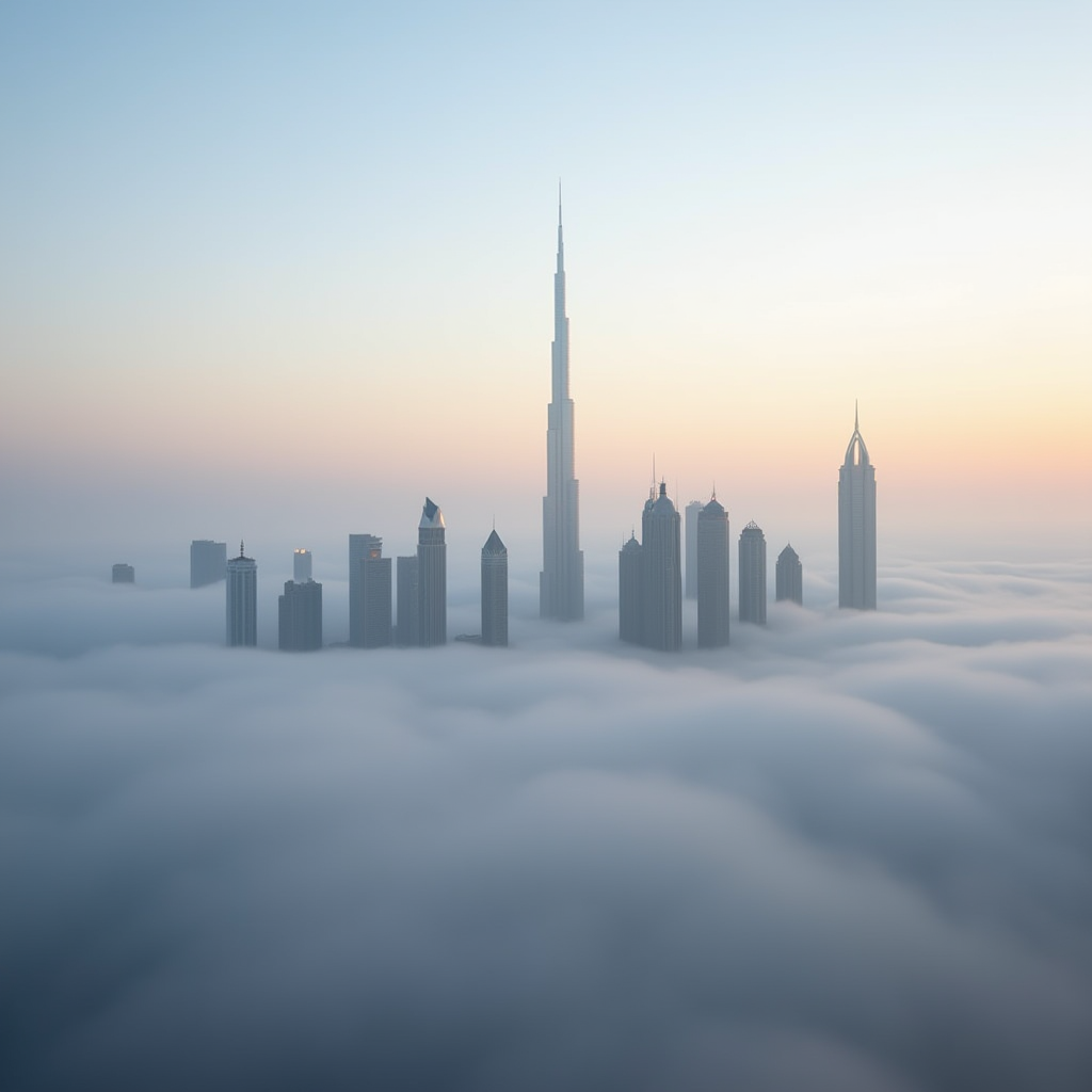 Dubai Skyline Fog Inversion