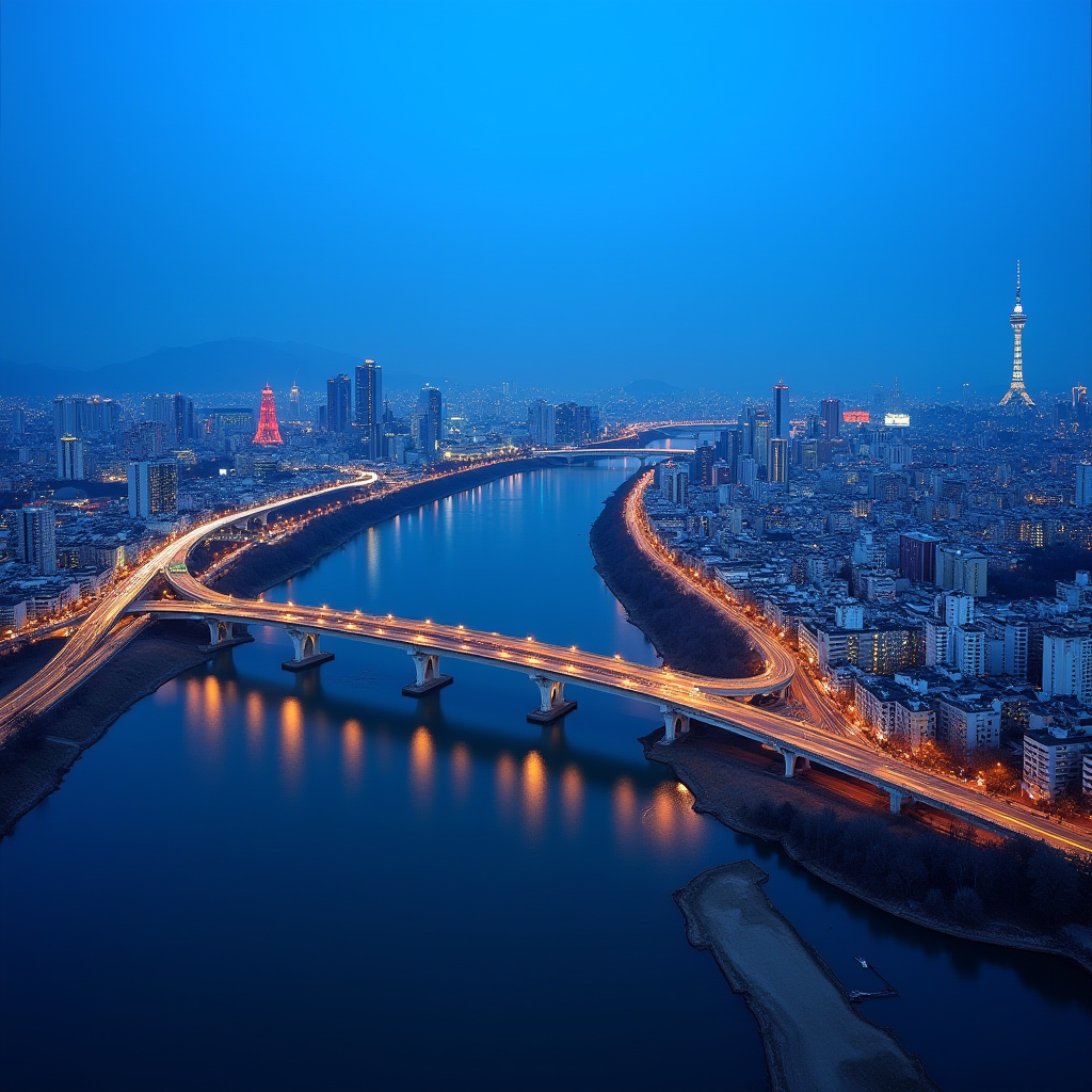 Seoul Han River at Blue Hour