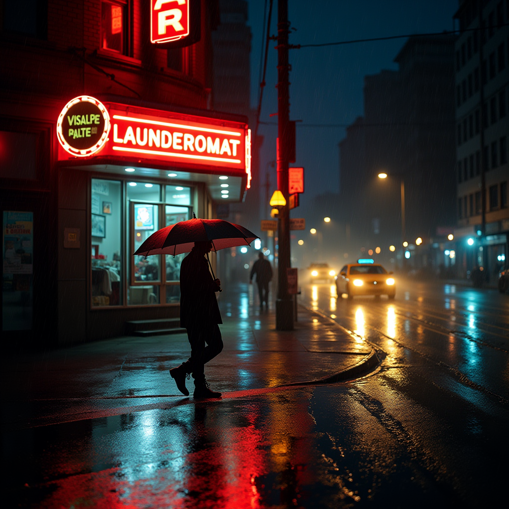 Rainy Night Street Corner