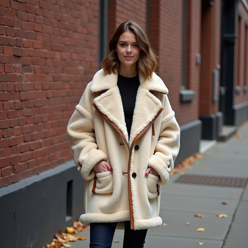 Shearling Coat Street Style Portrait