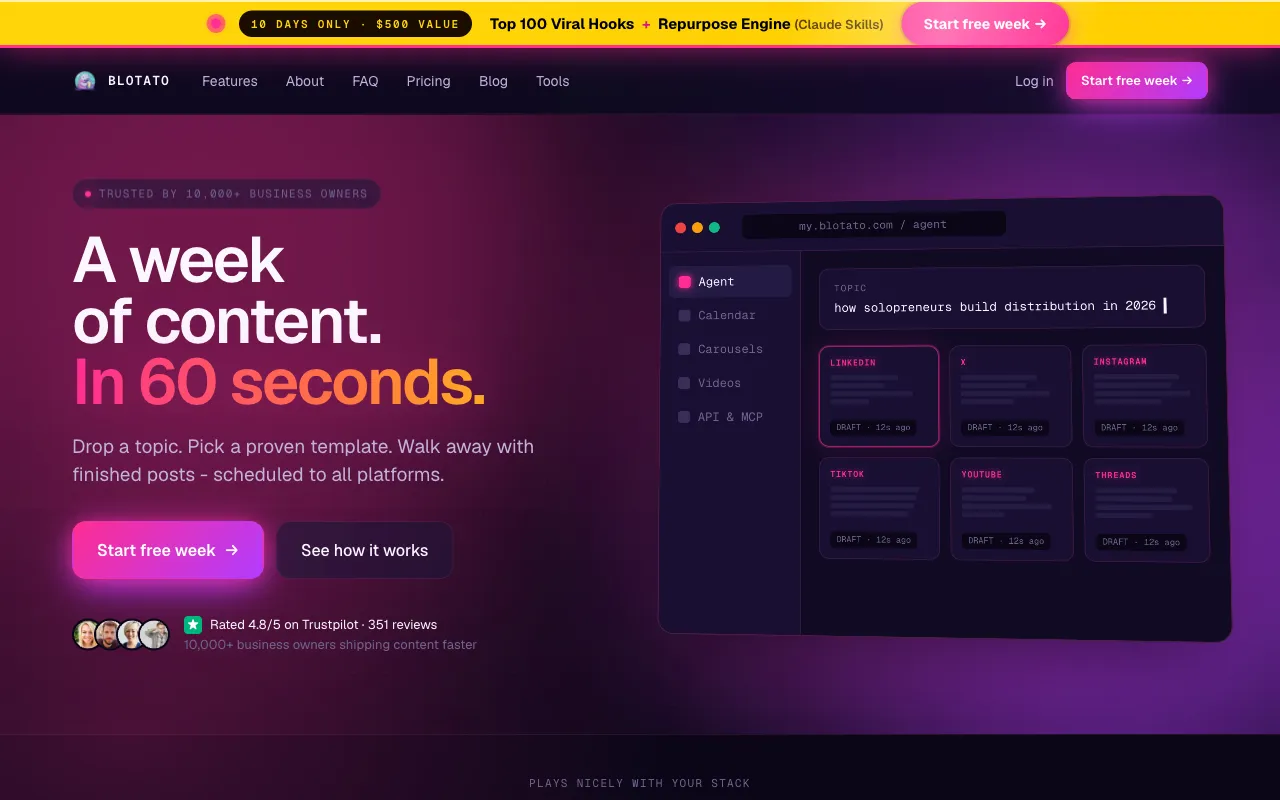 Blotato screenshot