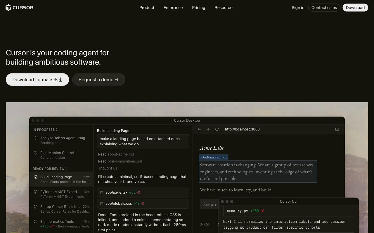Cursor screenshot