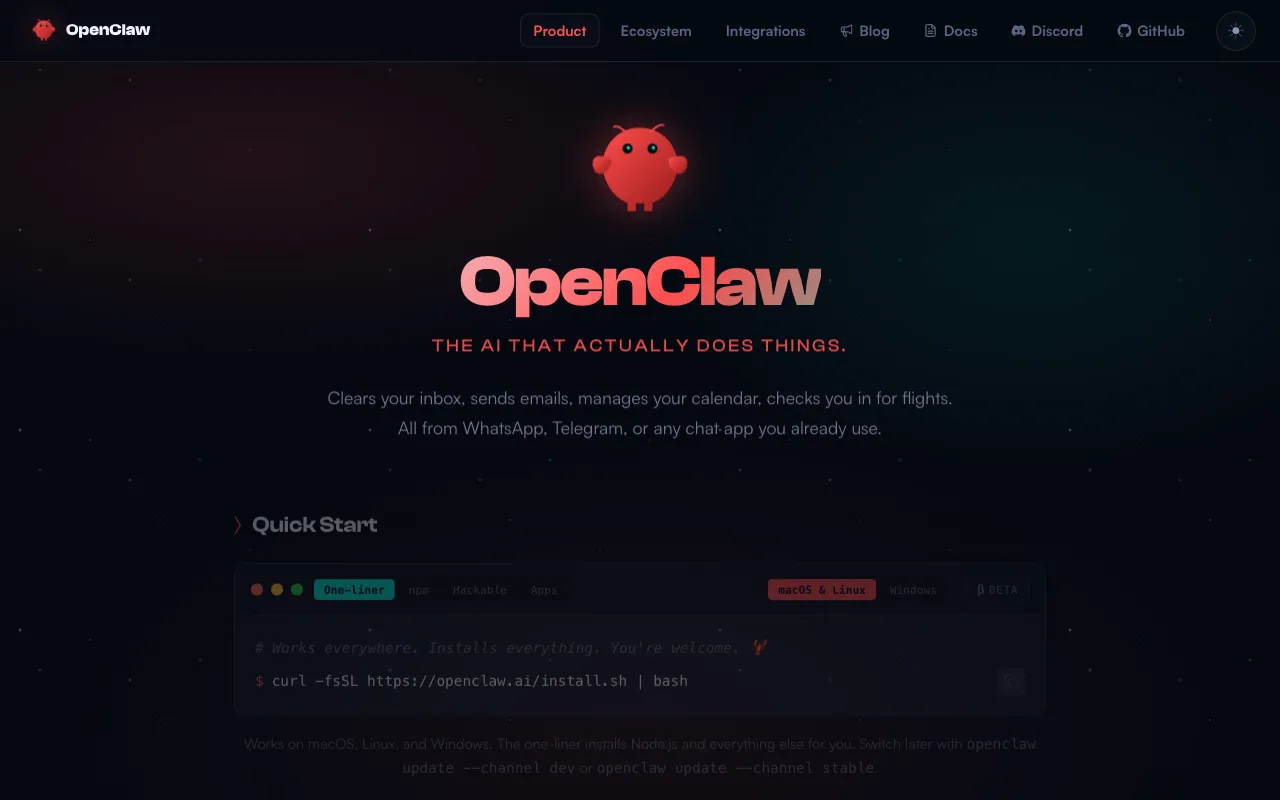 OpenClaw screenshot