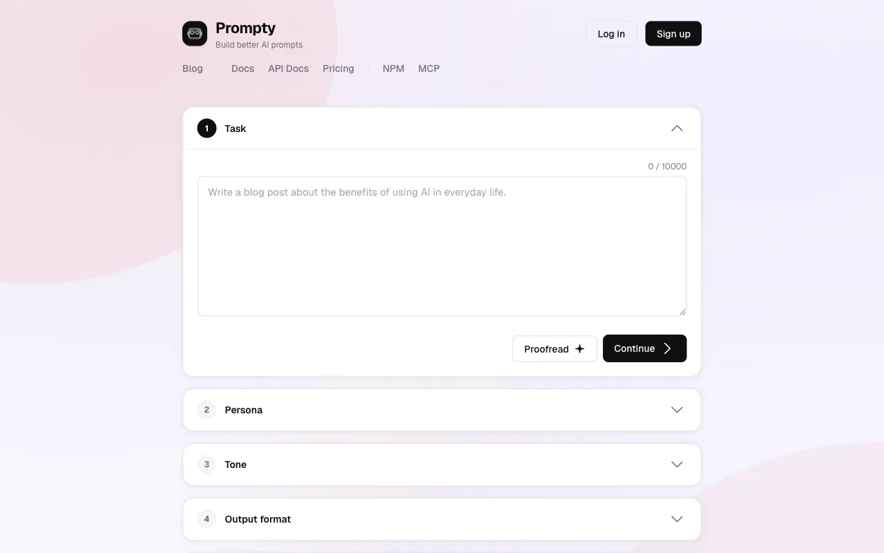 prompty.tools screenshot