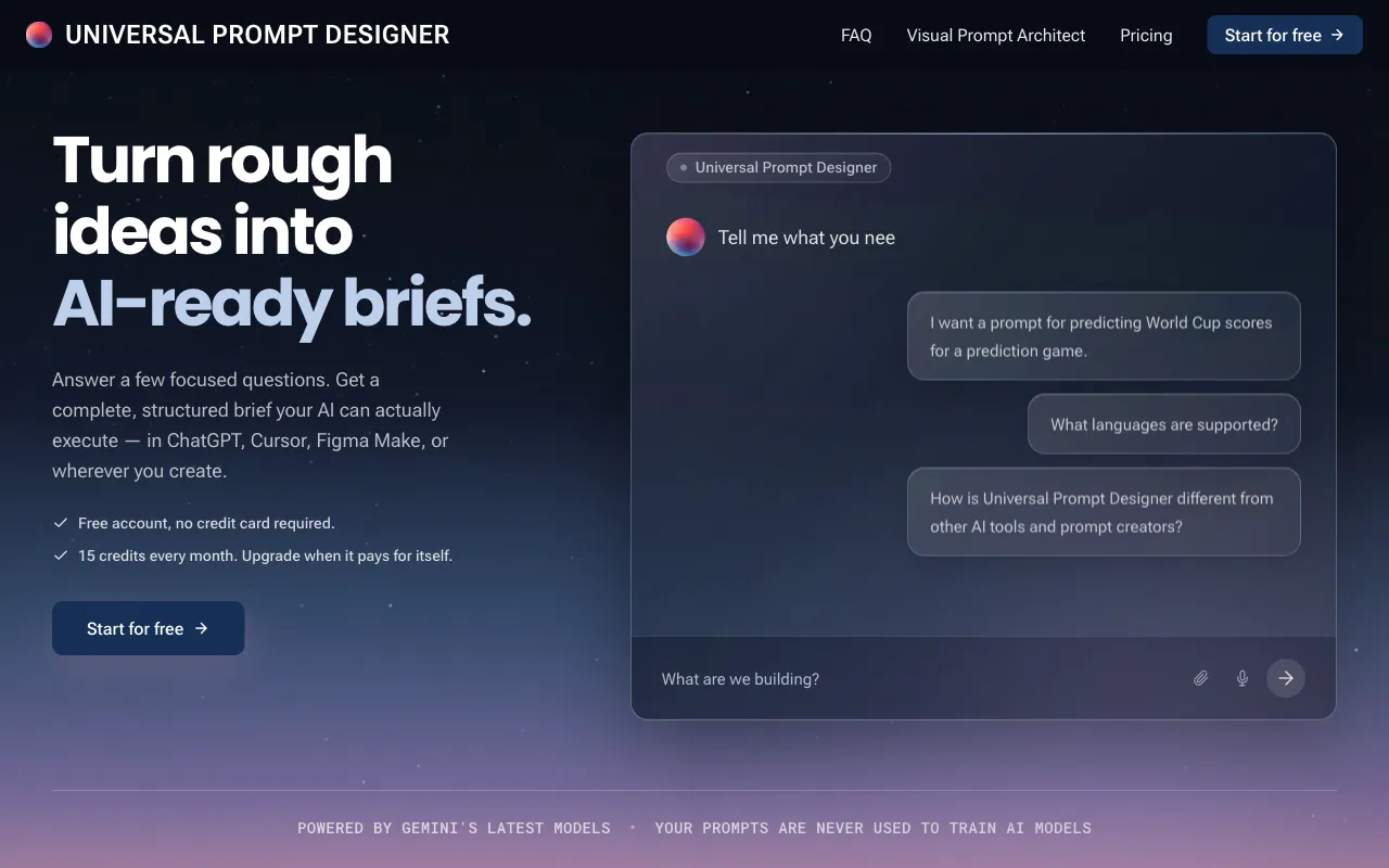 Universal Prompt Designer screenshot