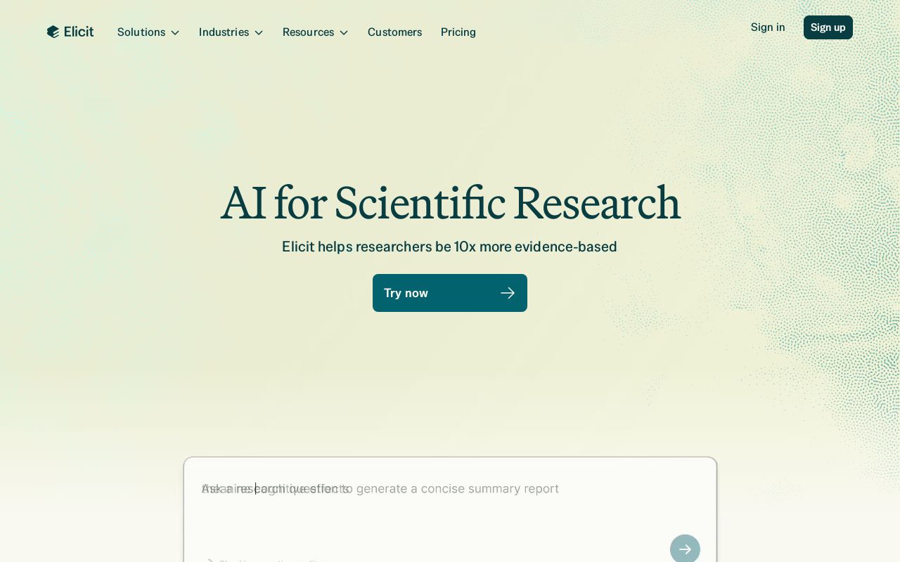 Elicit screenshot