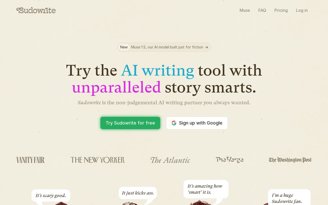 Sudowrite screenshot